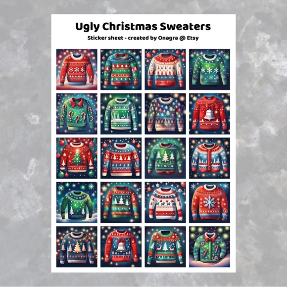 3 /💲20 Stickers! Ugly Christmas Sweaters stickers - Picture 2 of 3